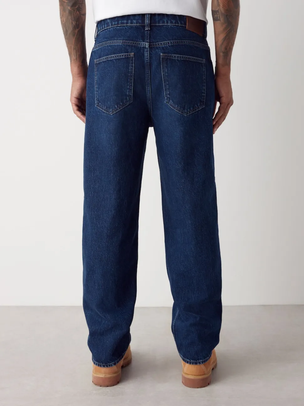 Blue Classic Vintage Relaxed Fit Vintage Wash Denim Jeans