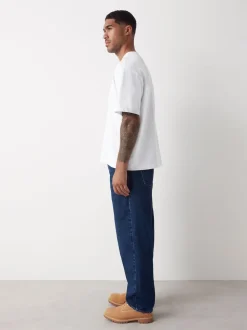 Blue Classic Vintage Relaxed Fit Vintage Wash Denim Jeans