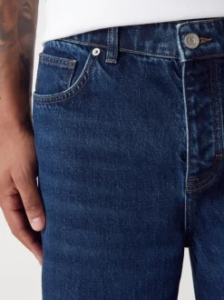 Blue Classic Vintage Relaxed Fit Vintage Wash Denim Jeans