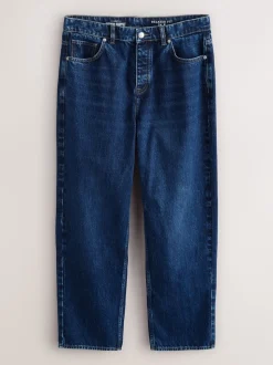 Blue Classic Vintage Relaxed Fit Vintage Wash Denim Jeans