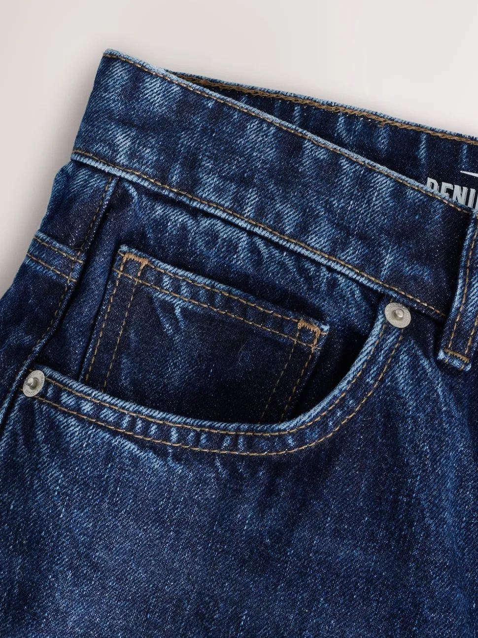 Blue Classic Vintage Relaxed Fit Vintage Wash Denim Jeans