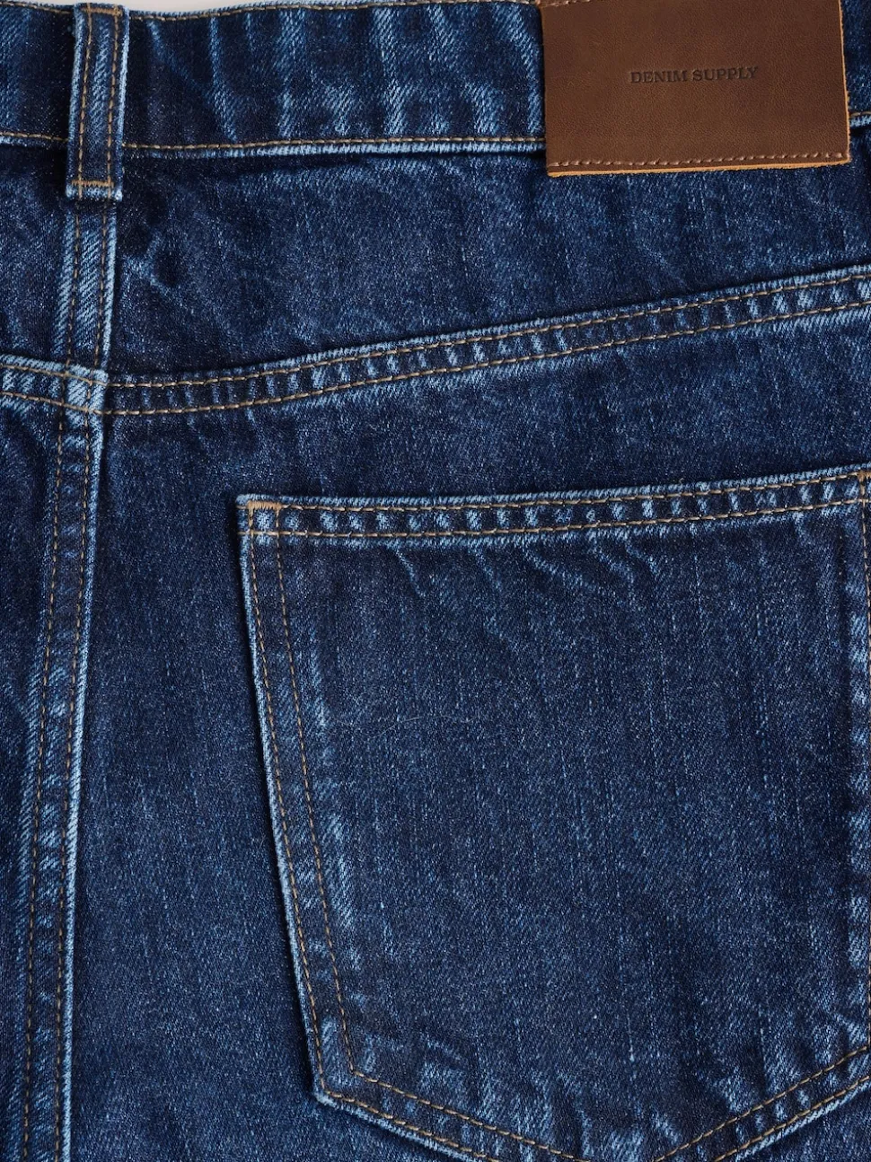 Blue Classic Vintage Relaxed Fit Vintage Wash Denim Jeans