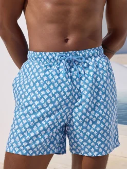 Blue Coral Printed Swim Shorts