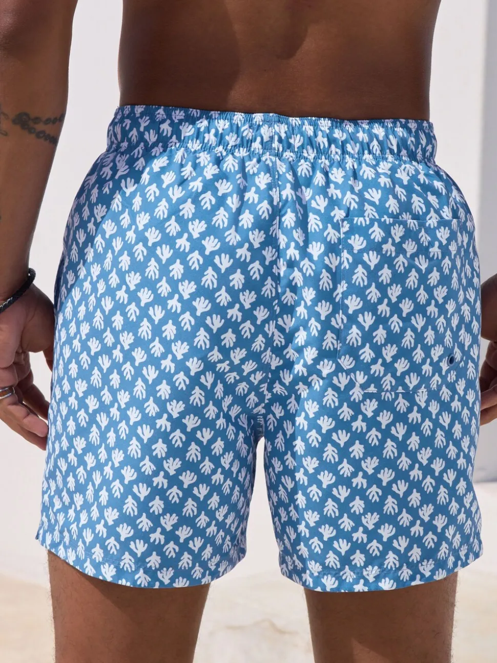 Blue Coral Printed Swim Shorts