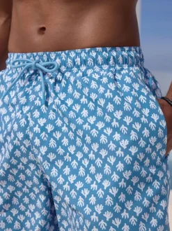 Blue Coral Printed Swim Shorts