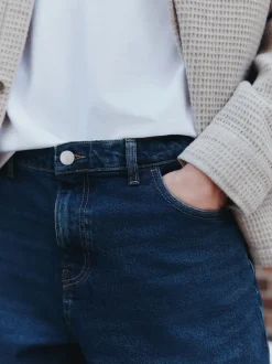 Blue Dark Baggy Fit Vintage Wash Denim Jeans