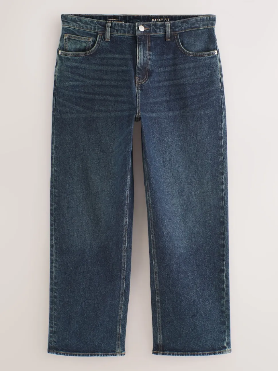 Blue Dark Baggy Fit Vintage Wash Denim Jeans
