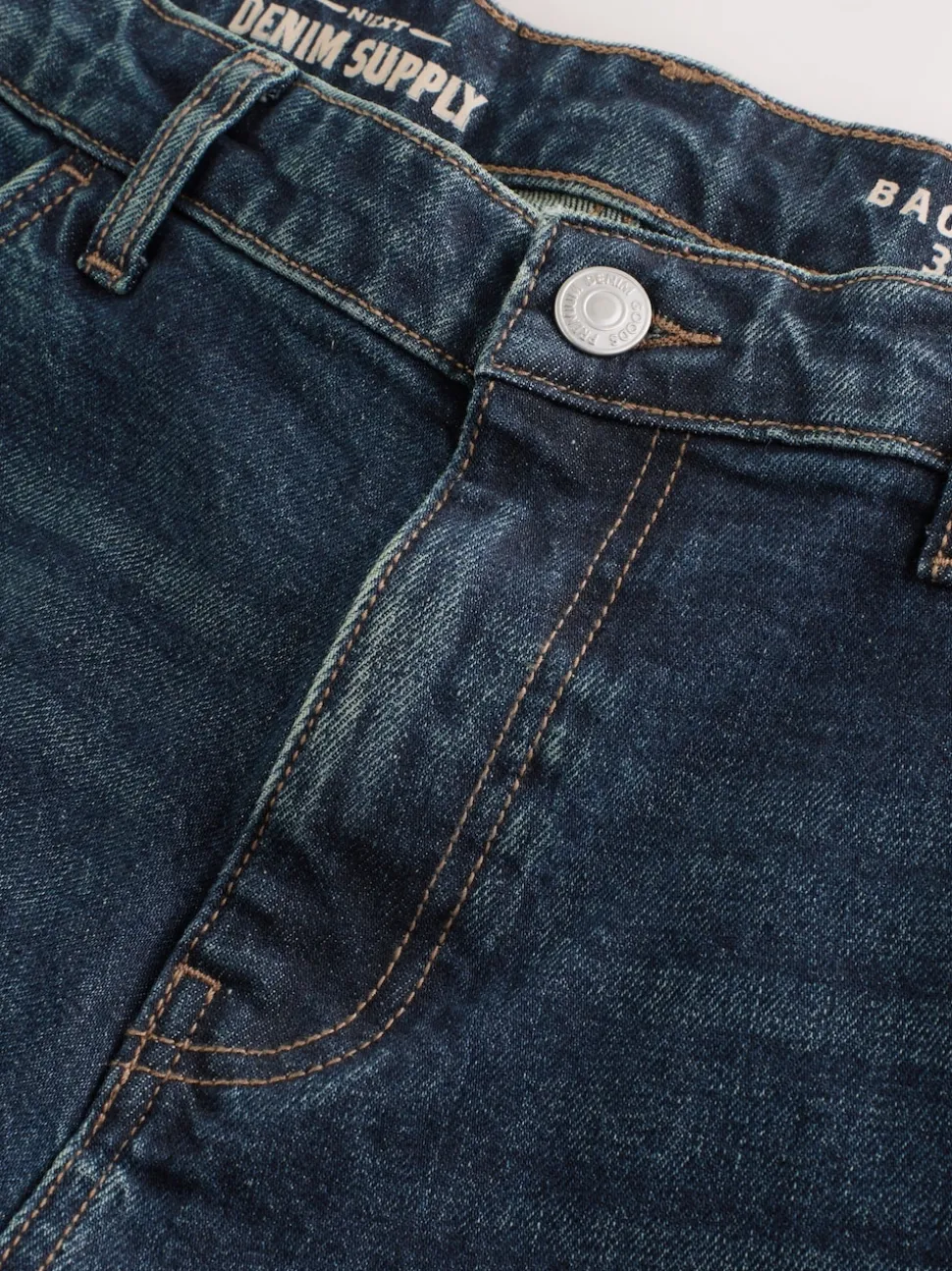 Blue Dark Baggy Fit Vintage Wash Denim Jeans