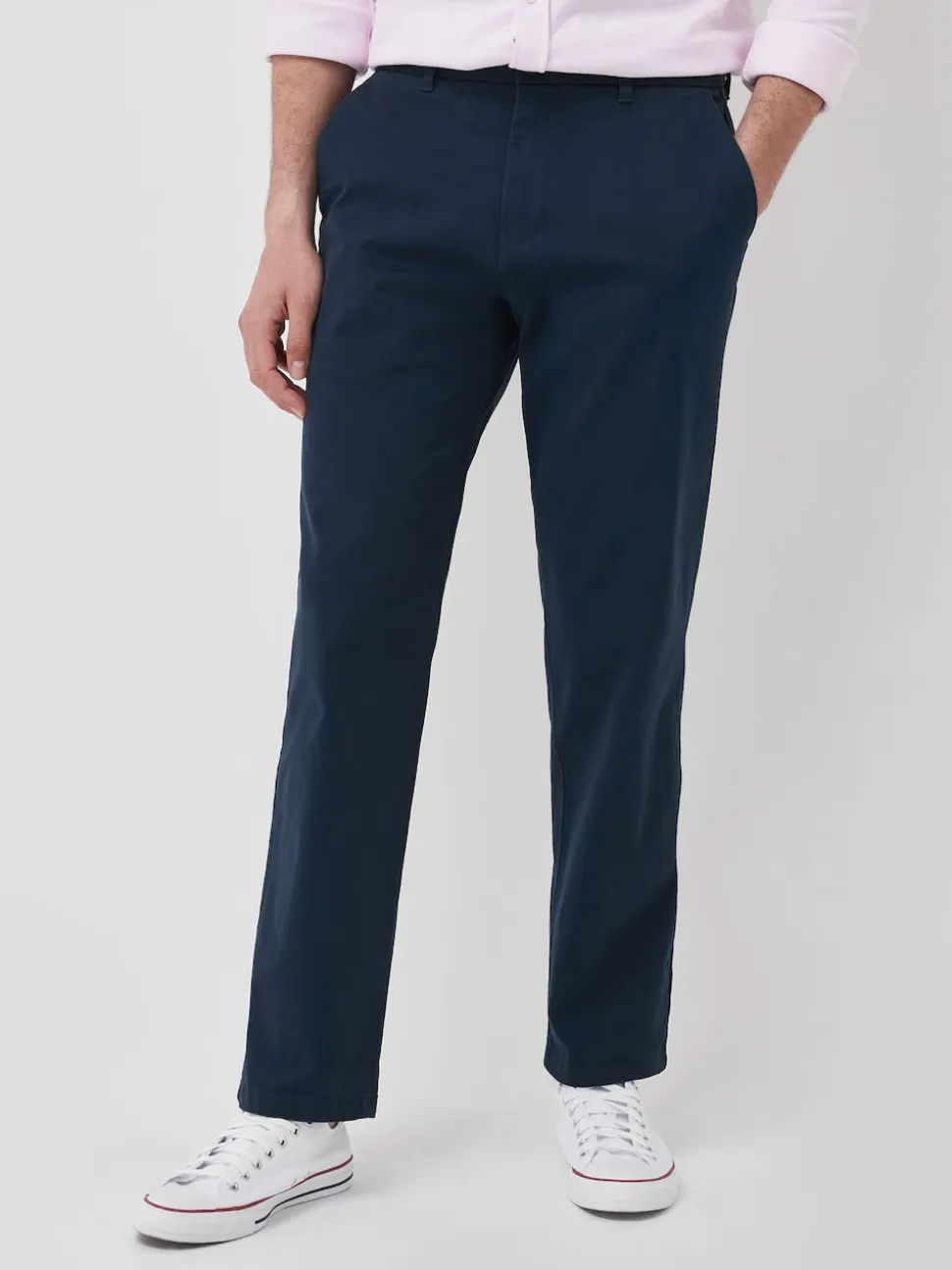 Blue Dark Relaxed Fit Stretch Chinos Trousers