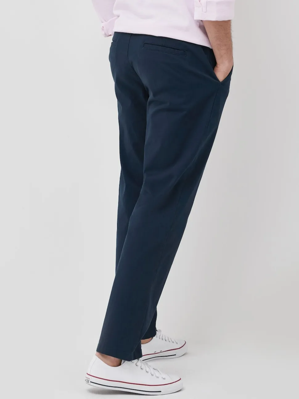 Blue Dark Relaxed Fit Stretch Chinos Trousers
