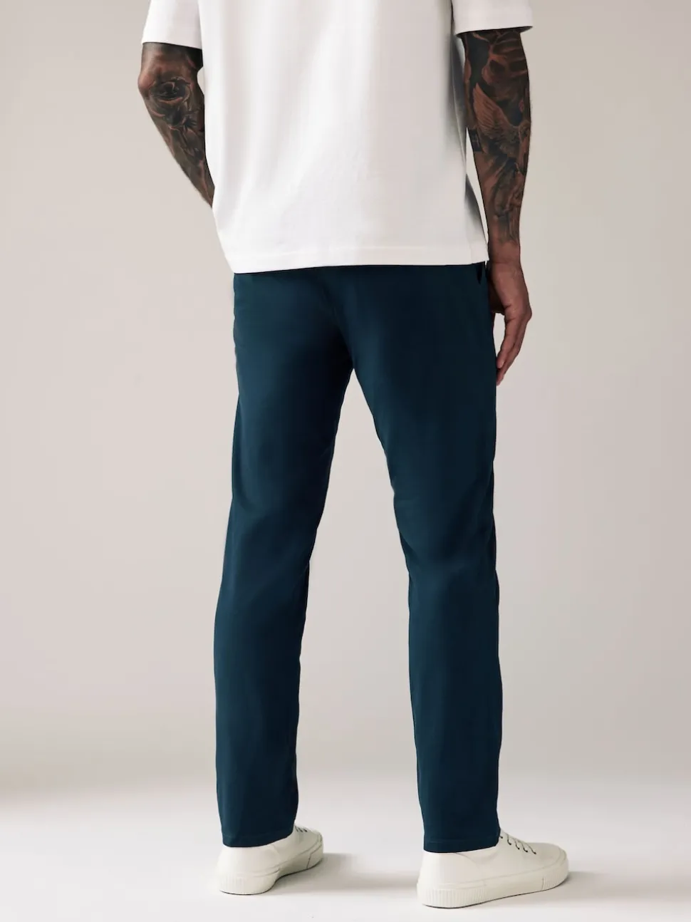 Blue Dark Slim Fit Stretch Chinos Trousers