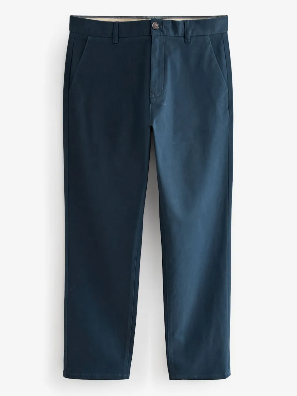Blue Dark Straight Fit Stretch Chinos Trousers