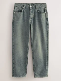 Blue Dark Tint Relaxed Fit Vintage Wash Denim Jeans