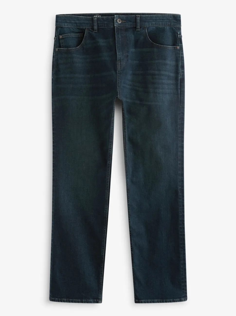 Blue Dark Washed Single Straight Fit Classic Stretch Jeans