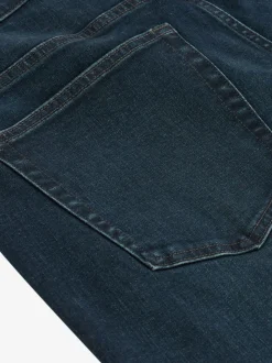 Blue Dark Washed Single Straight Fit Classic Stretch Jeans