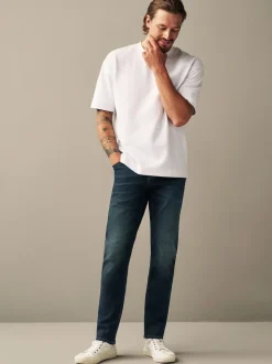Blue Deep Slim Fit Authentic Stretch Denim Jeans