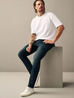 Blue Deep Slim Fit Authentic Stretch Denim Jeans