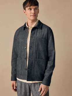 Blue Denim Look Suit Shacket