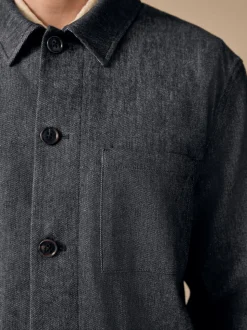 Blue Denim Look Suit Shacket