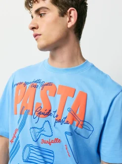 Blue Graphic Short Sleeve Jersey Pyjamas Set