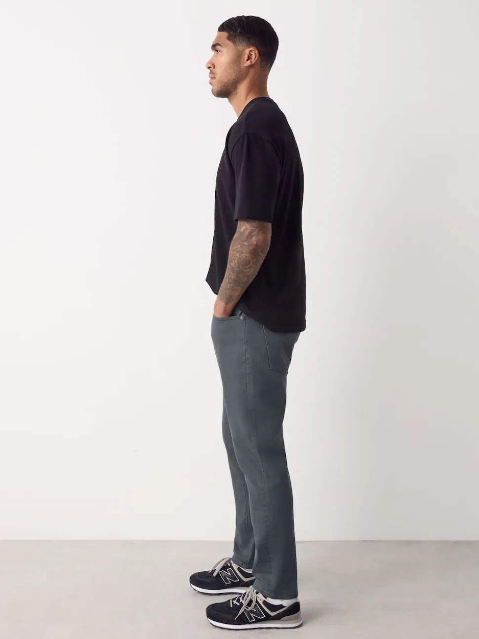 Blue Grey Mid Single Slim Fit Classic Stretch Jeans