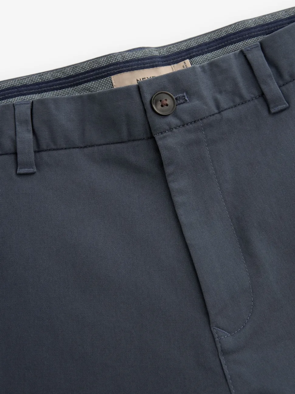 Blue Grey Mid Slim Fit Stretch Chinos Trousers