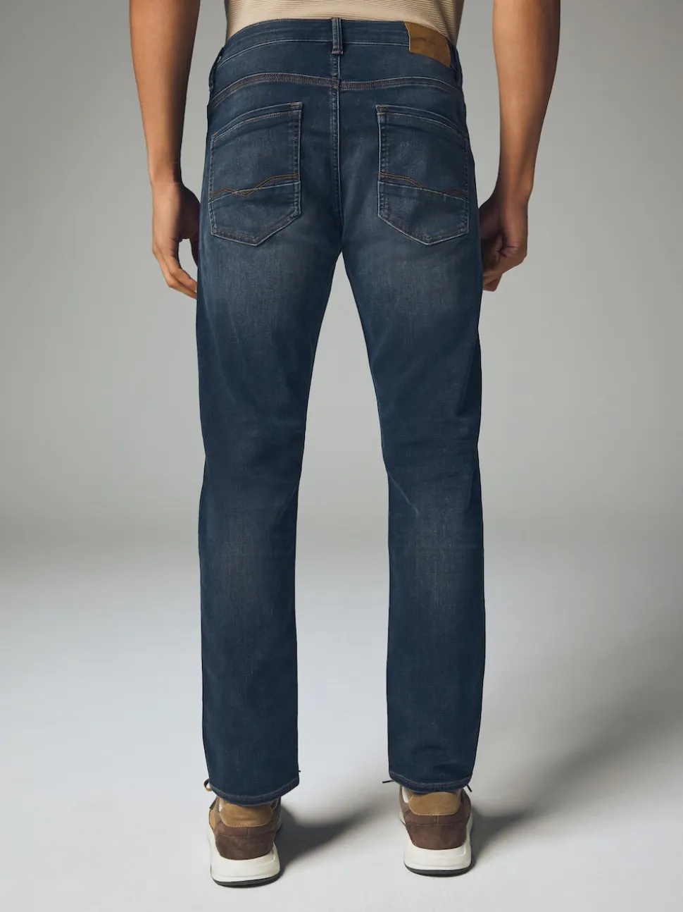 Blue Grey Vintage Slim Fit Comfort Stretch Jeans