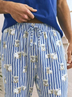 Blue Hamish the Highland Cow Jersey Short Sleeve Pyjamas Set