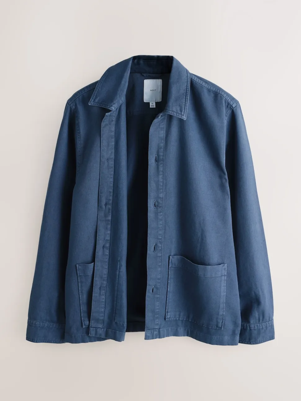 Blue Hem Pocket Shacket
