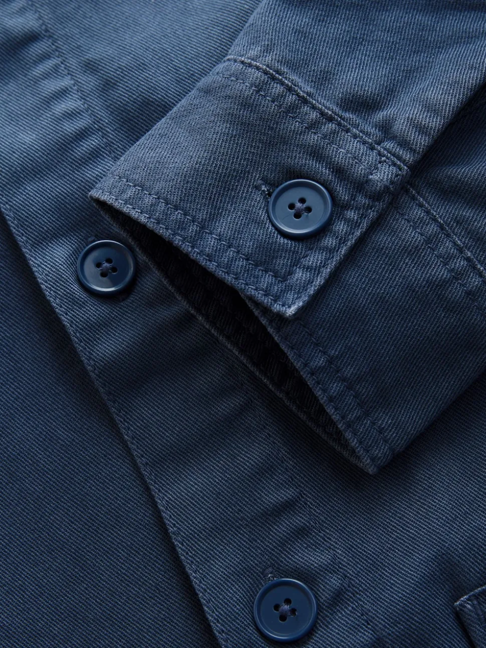 Blue Hem Pocket Shacket