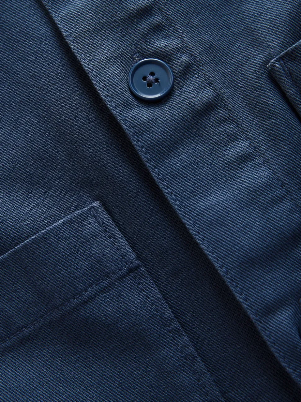 Blue Hem Pocket Shacket