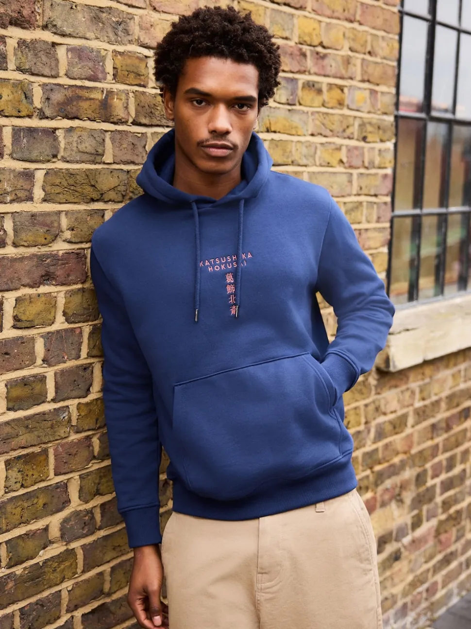 Blue Hokusai Licence Graphic Crew Neck Sweatshirt