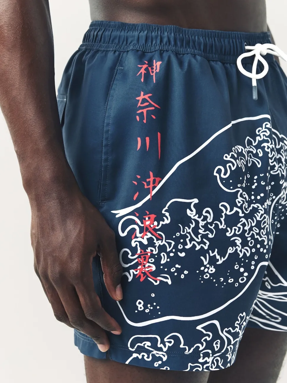 Blue Hokusai License Printed Swim Shorts