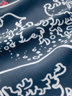 Blue Hokusai License Printed Swim Shorts