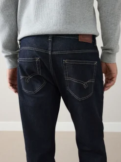 Blue Indigo Rinse Regular Tapered Fit Signature Selvedge Denim Jeans