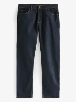 Blue Indigo Rinse Single Straight Fit Classic Stretch Jeans