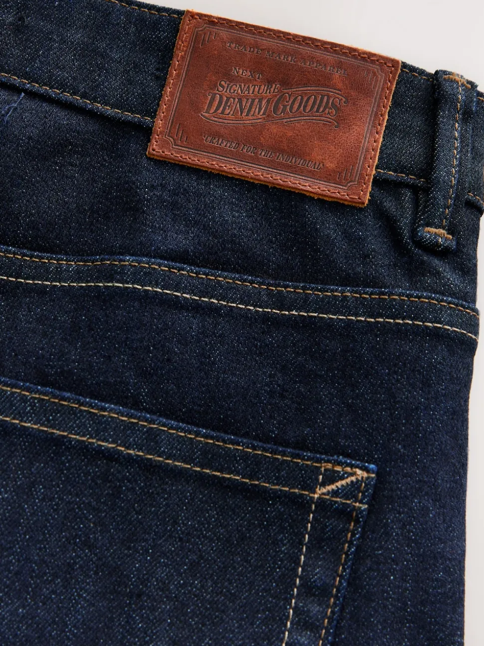 Blue Indigo Rinse Slim Fit Signature Selvedge Denim Jeans