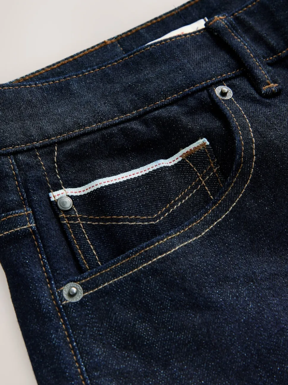 Blue Indigo Rinse Slim Fit Signature Selvedge Denim Jeans