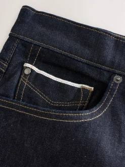 Blue Indigo Rinse Straight Fit Signature Selvedge Denim Jeans