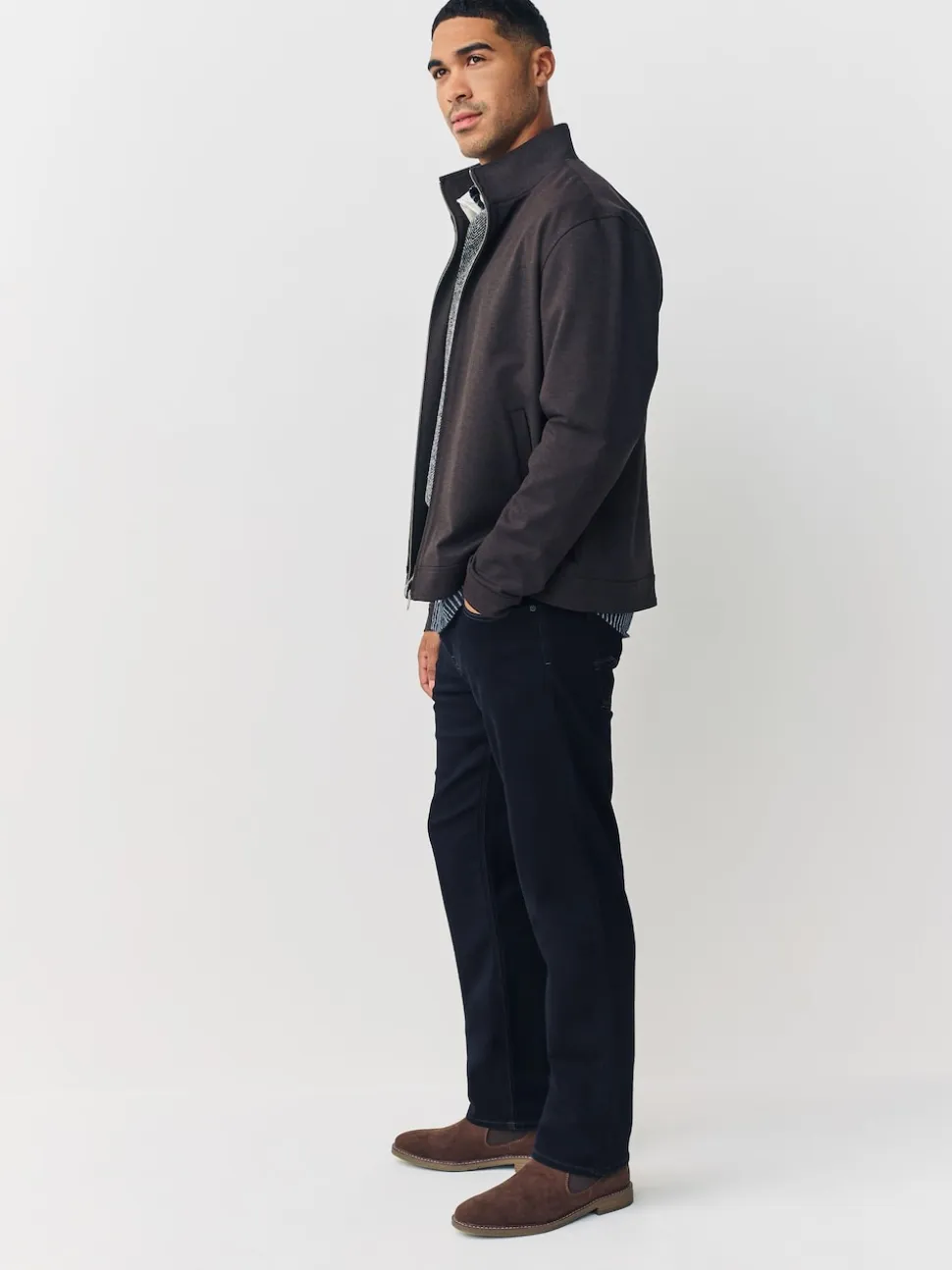 Blue Indigo Rinse Straight Fit Comfort Stretch Jeans