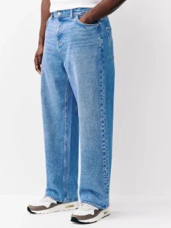 Blue Light Baggy Fit Vintage Wash Denim Jeans