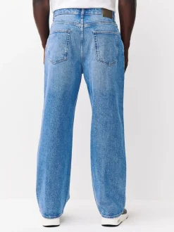 Blue Light Baggy Fit Vintage Wash Denim Jeans