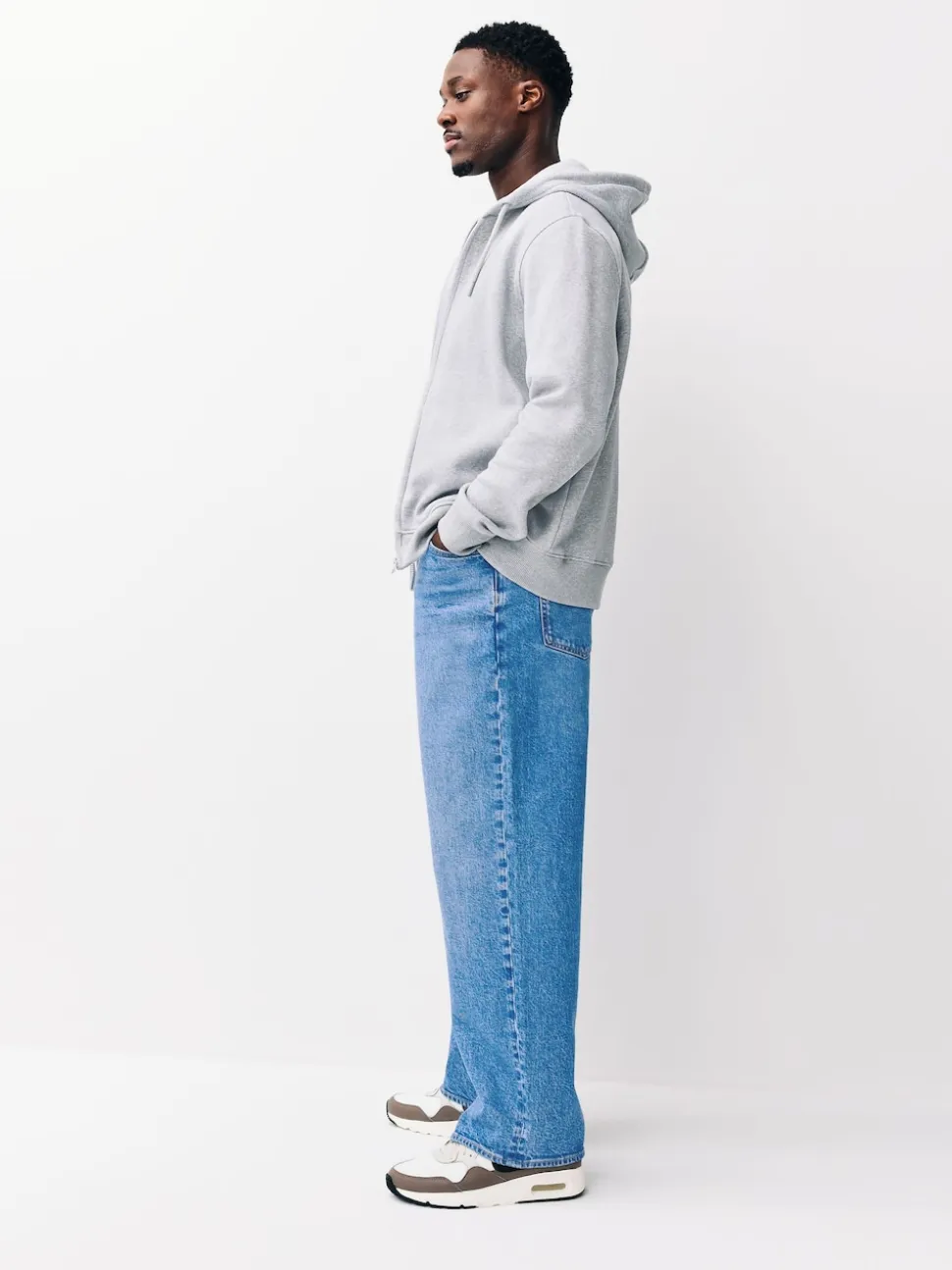 Blue Light Baggy Fit Vintage Wash Denim Jeans