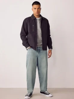 Blue Light Tint Barrel Fit Vintage Wash Denim Jeans