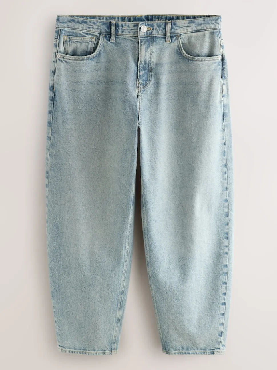 Blue Light Tint Barrel Fit Vintage Wash Denim Jeans