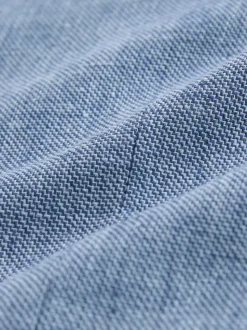 Blue Linen Blend Texture Suit Waistcoat