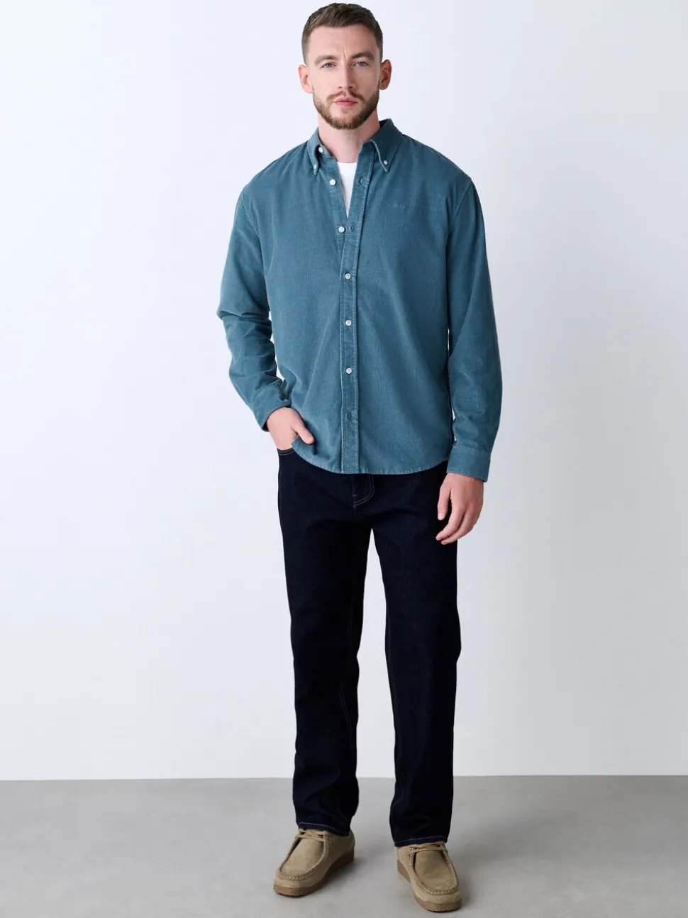 Blue Long Sleeve Cord Shirt