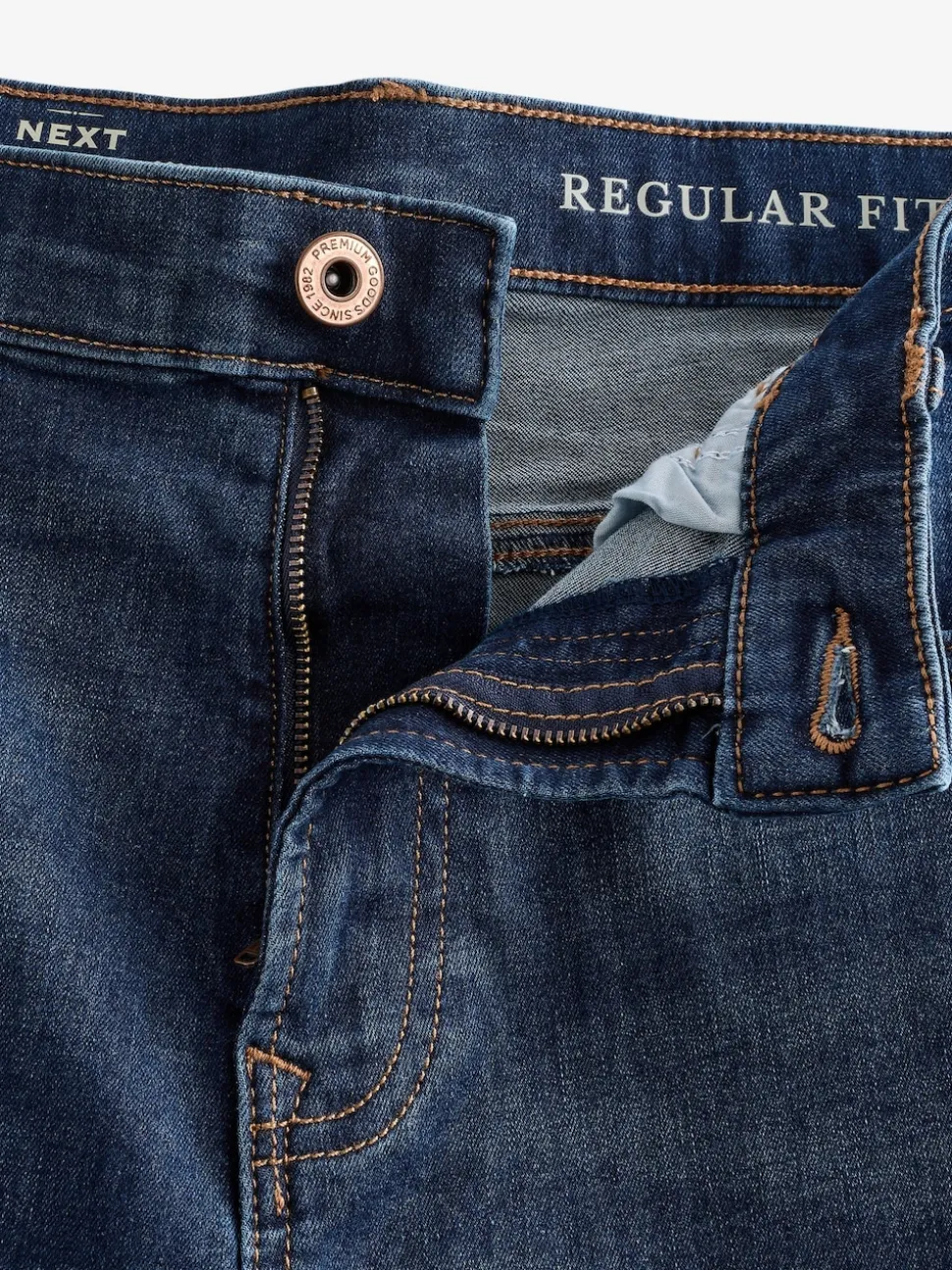 Blue Mid Regular Tapered Fit Classic Stretch Jeans