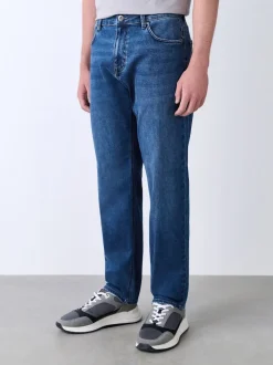 Blue Mid Regular Tapered Fit Motionflex Jeans
