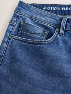 Blue Mid Regular Tapered Fit Motionflex Jeans